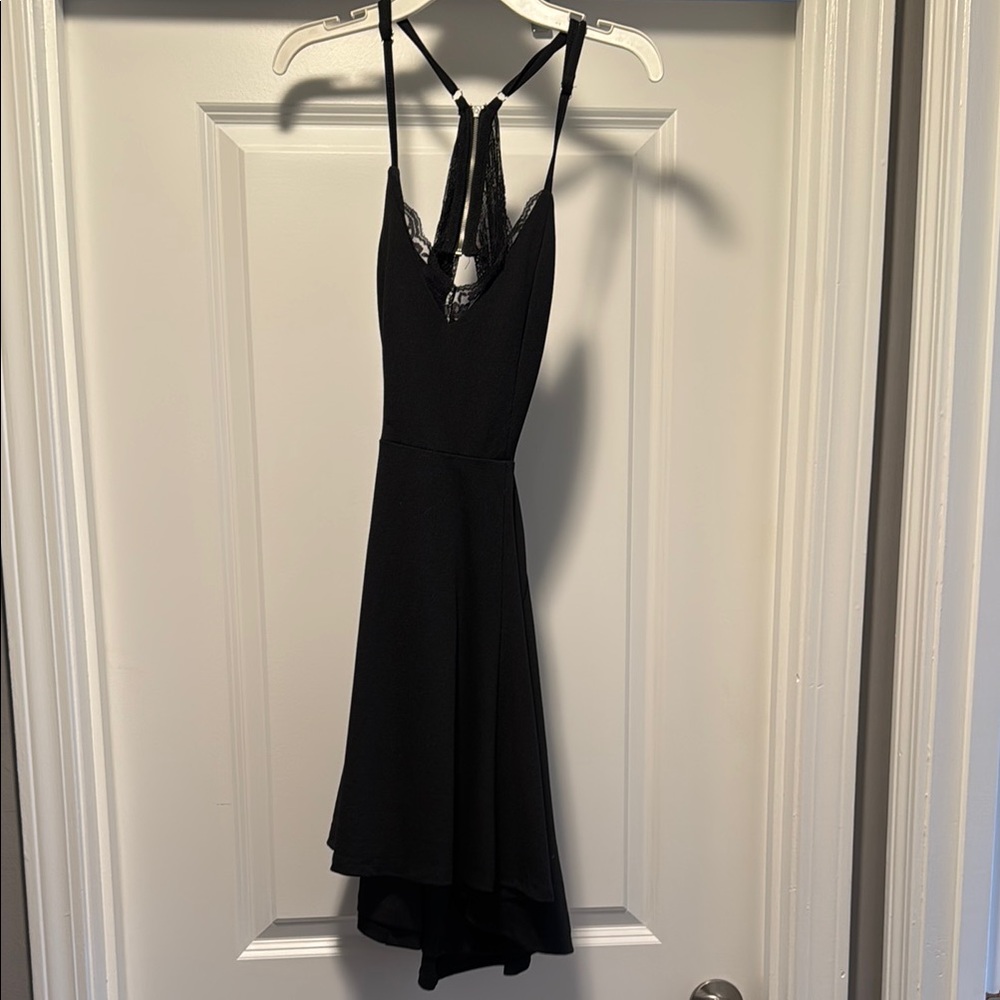 Lush Black Halter Sundress for Cocktail